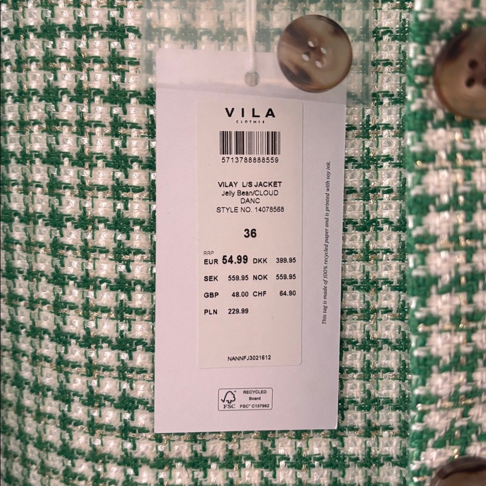 Green Houndstooth Shacket - Picture 4 of 6